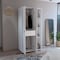 Tuhome Misuri Wardrobe Armoire with Double Door. Drawer. Metal Rods. and Open Shelves-White CLB9088 - alternate 3